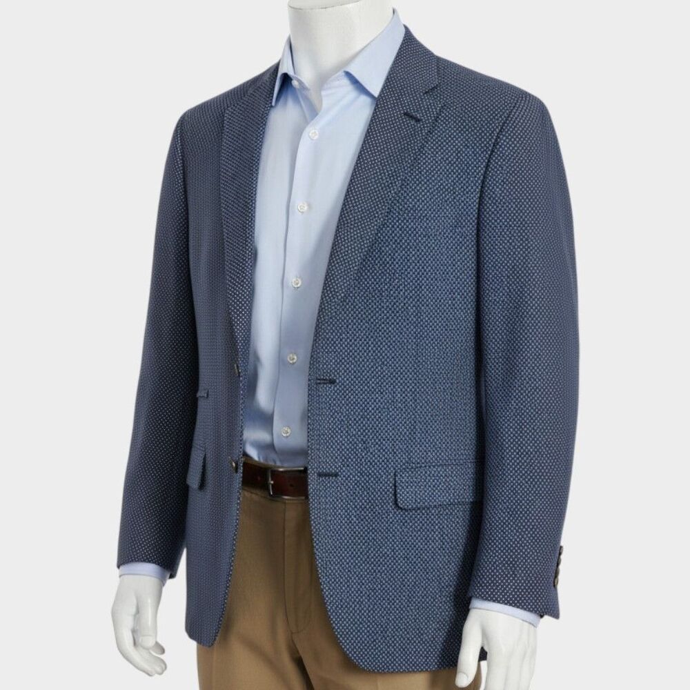 EREDI PISANO Made in Italy Mens Blazer 46 US Sport Coat 2-Button Jacket Blue